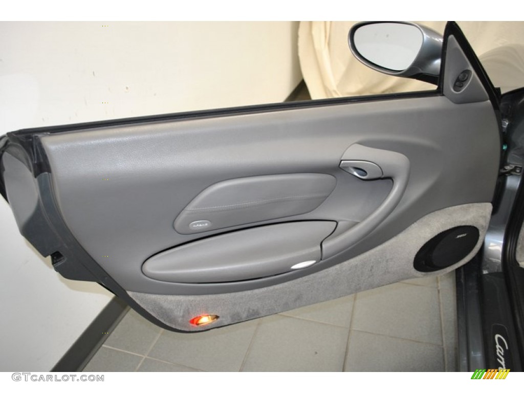 2003 Porsche 911 Carrera Coupe Graphite Grey Door Panel Photo #73980419