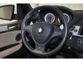 2012 BMW X5 M Bamboo Beige Interior Steering Wheel Photo