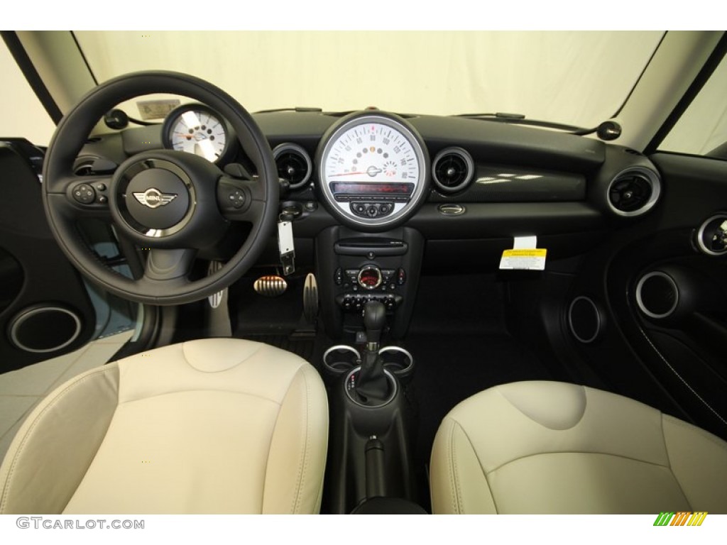 2013 Mini Cooper S Hardtop Polar Beige Gravity Leather Dashboard Photo #73982507