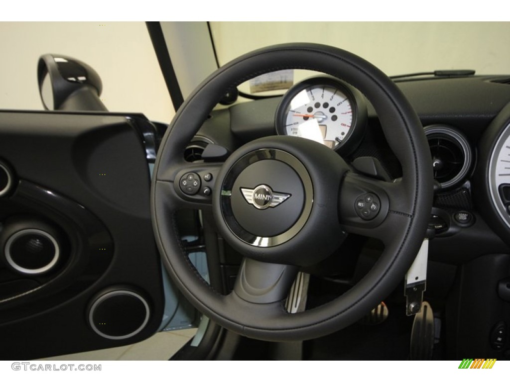 2013 Mini Cooper S Hardtop Polar Beige Gravity Leather Steering Wheel Photo #73982564