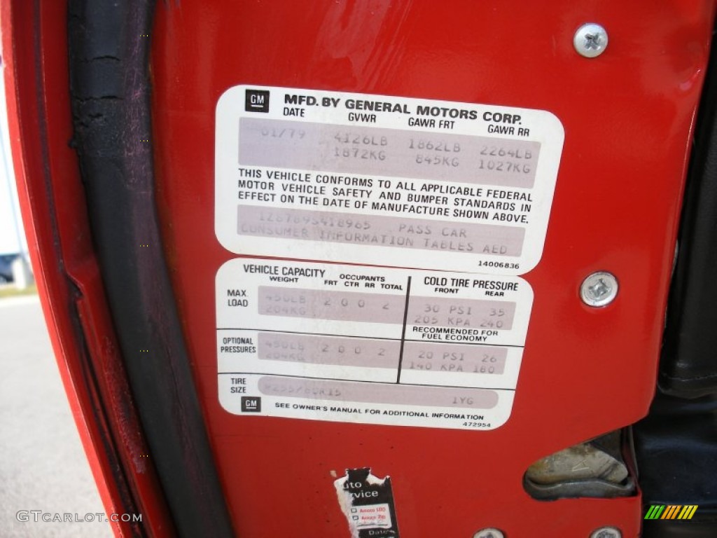 1979 Corvette T-Top - Red / Black photo #32