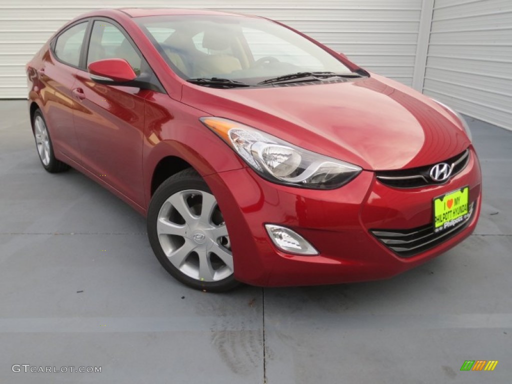 2013 Elantra Limited - Red Allure / Beige photo #1