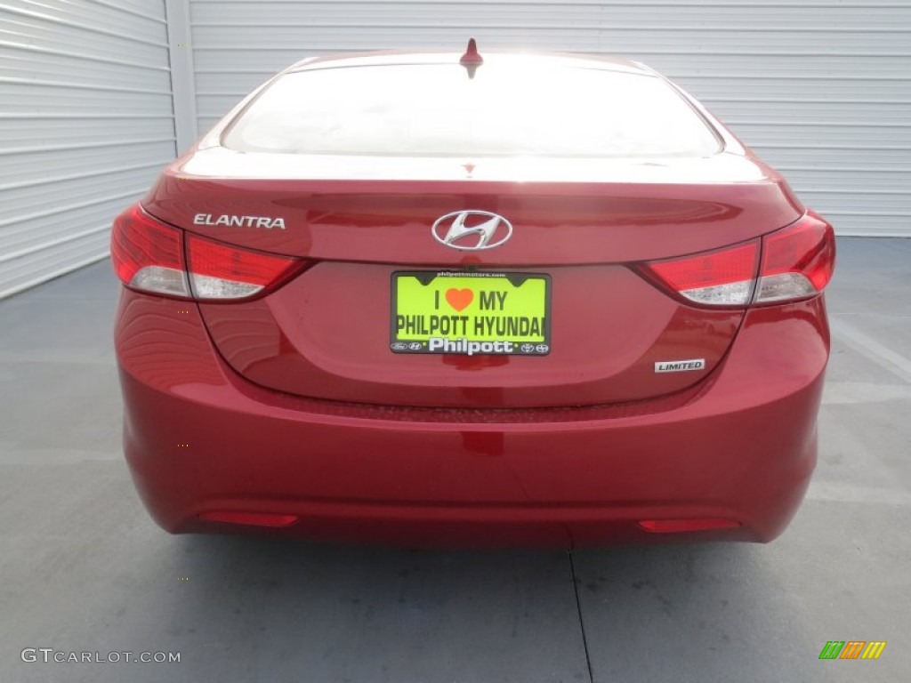 2013 Elantra Limited - Red Allure / Beige photo #4