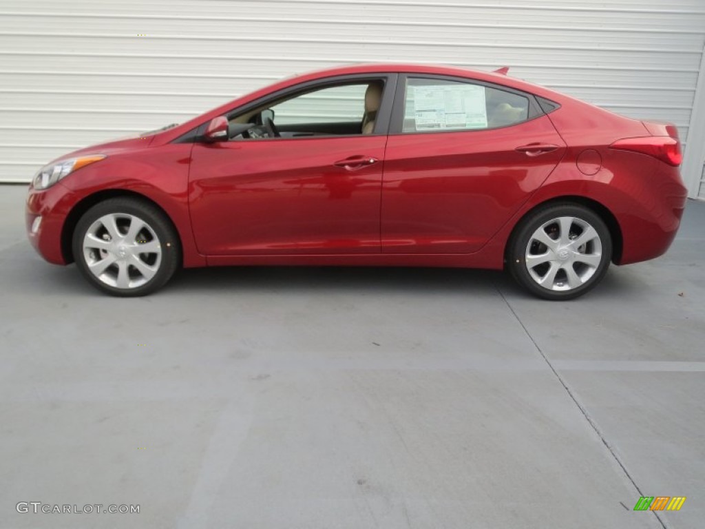 2013 Elantra Limited - Red Allure / Beige photo #5