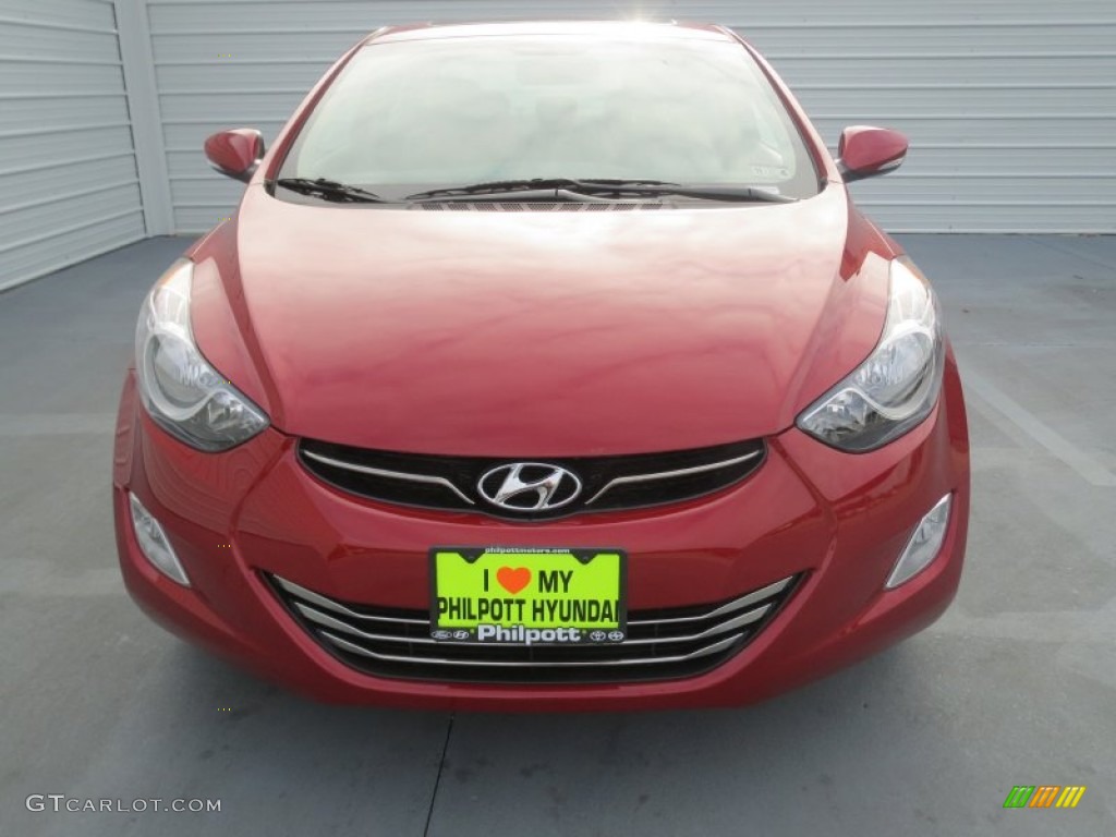 2013 Elantra Limited - Red Allure / Beige photo #7