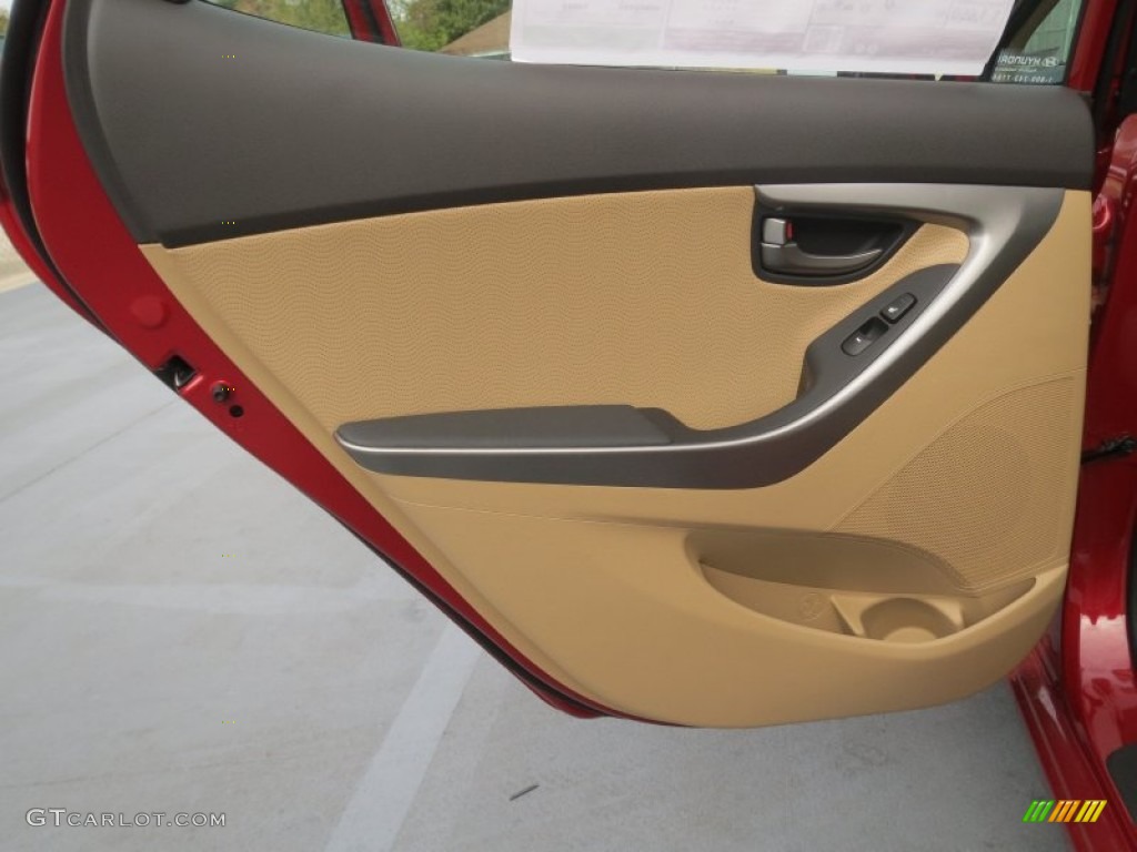 2013 Elantra Limited - Red Allure / Beige photo #18