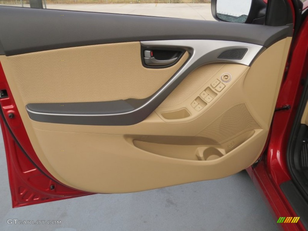 2013 Elantra Limited - Red Allure / Beige photo #21