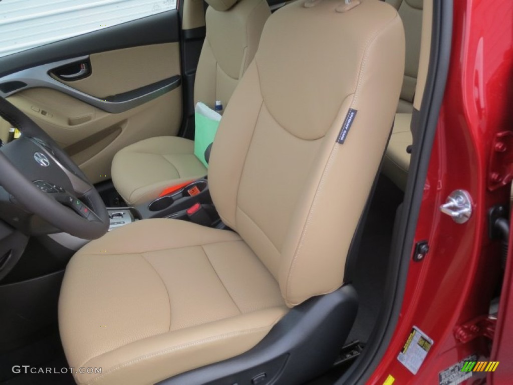 2013 Elantra Limited - Red Allure / Beige photo #22