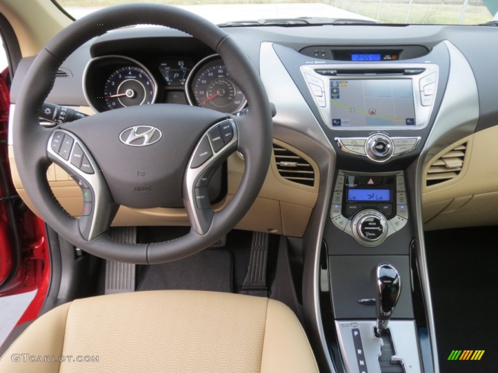 2013 Elantra Limited - Red Allure / Beige photo #25