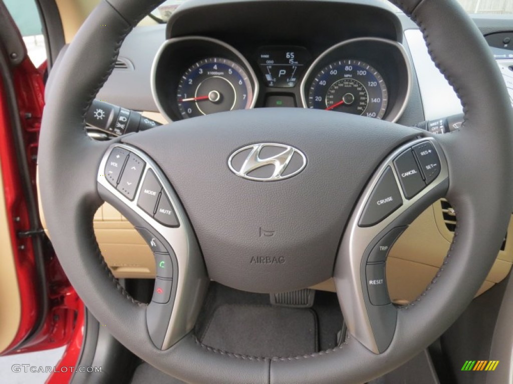 2013 Elantra Limited - Red Allure / Beige photo #31