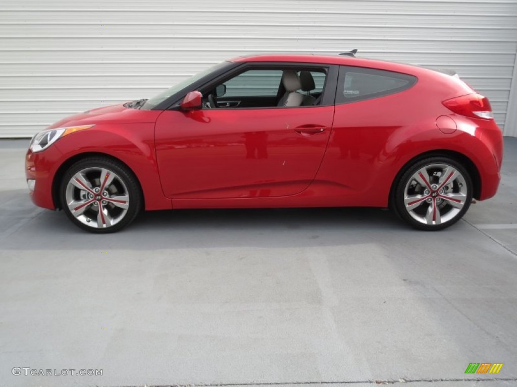 Boston Red 2013 Hyundai Veloster Standard Veloster Model Exterior Photo #73991646