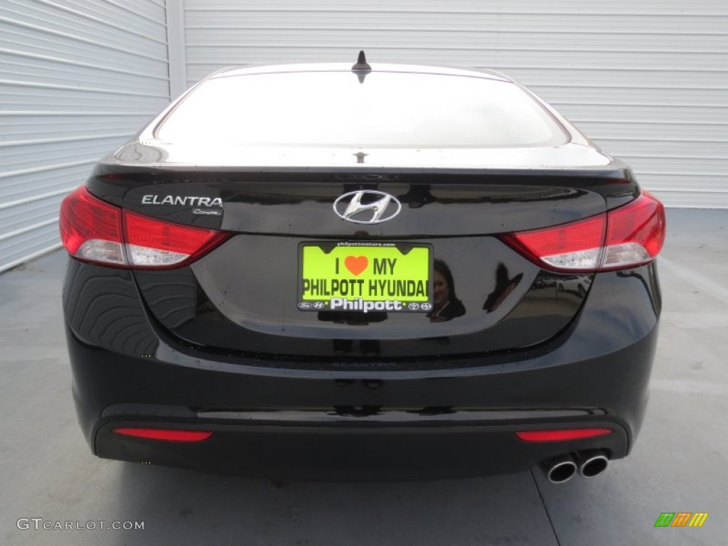 2013 Elantra Coupe SE - Black Noir Pearl / Black photo #4