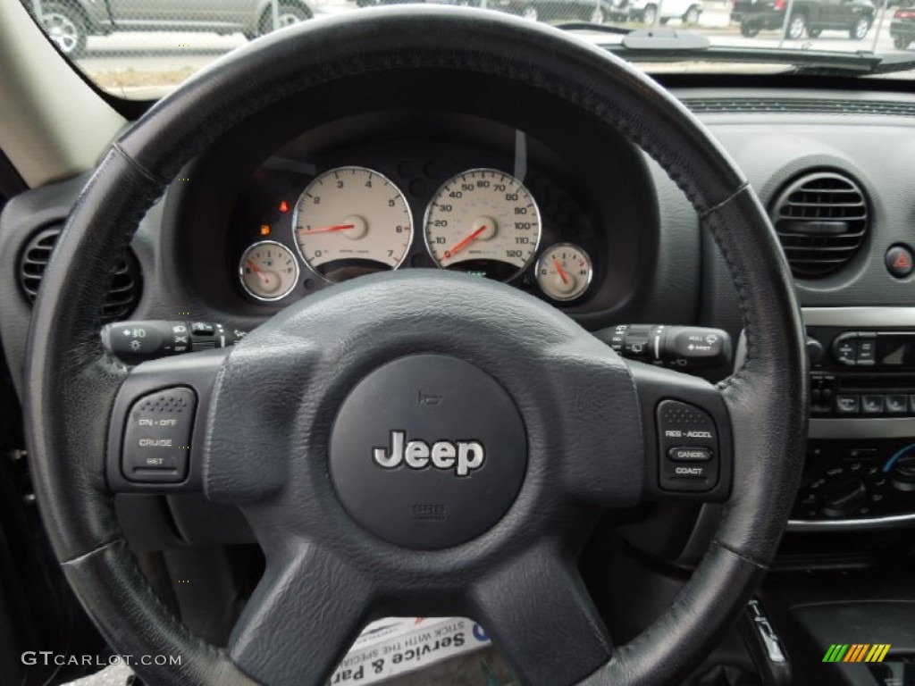 2004 Jeep Liberty Rocky Mountain Edition 4x4 Dark Slate Gray/Taupe Steering Wheel Photo #73993069