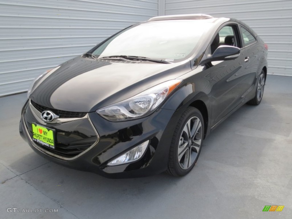 2013 Elantra Coupe SE - Black Noir Pearl / Black photo #6
