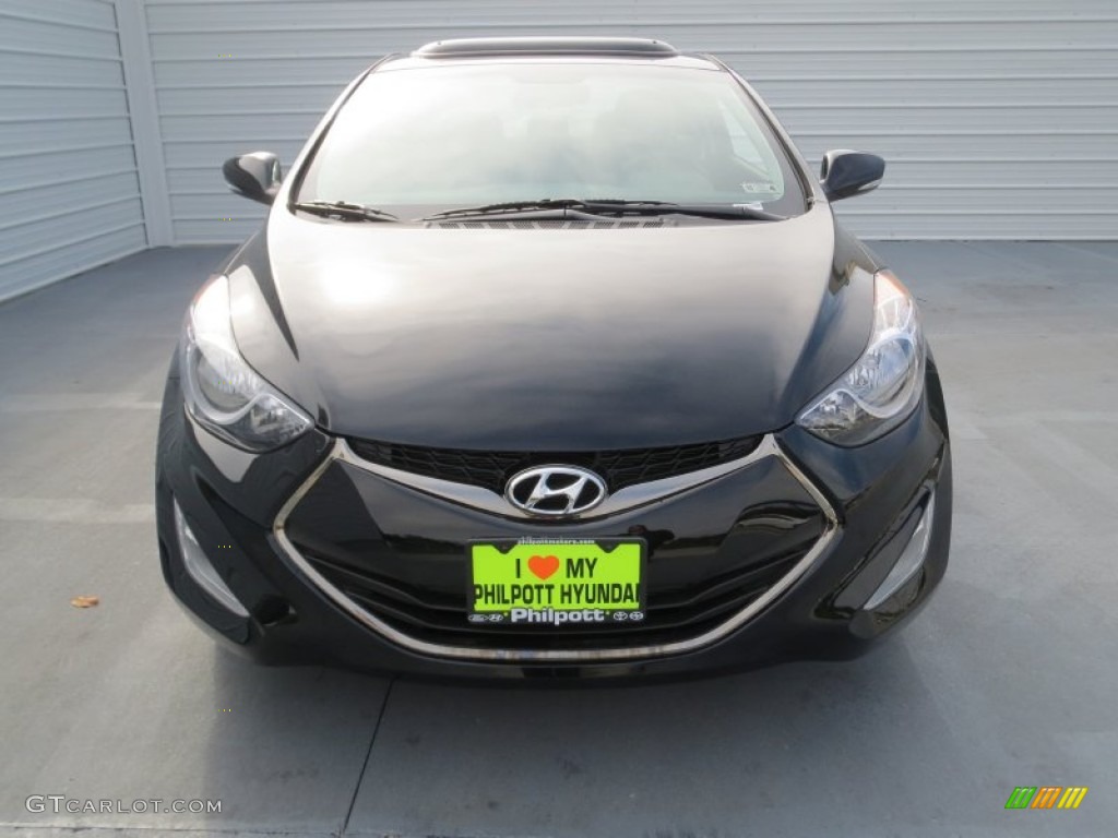 2013 Elantra Coupe SE - Black Noir Pearl / Black photo #7