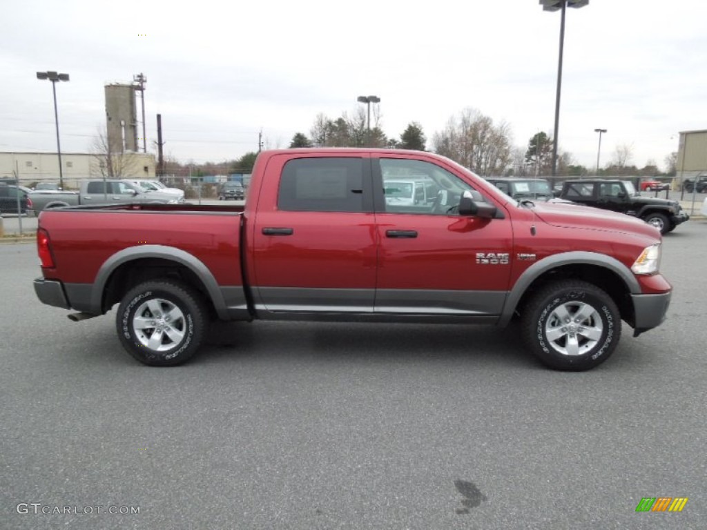 2013 1500 Outdoorsman Crew Cab 4x4 - Deep Cherry Red Pearl / Black/Diesel Gray photo #3