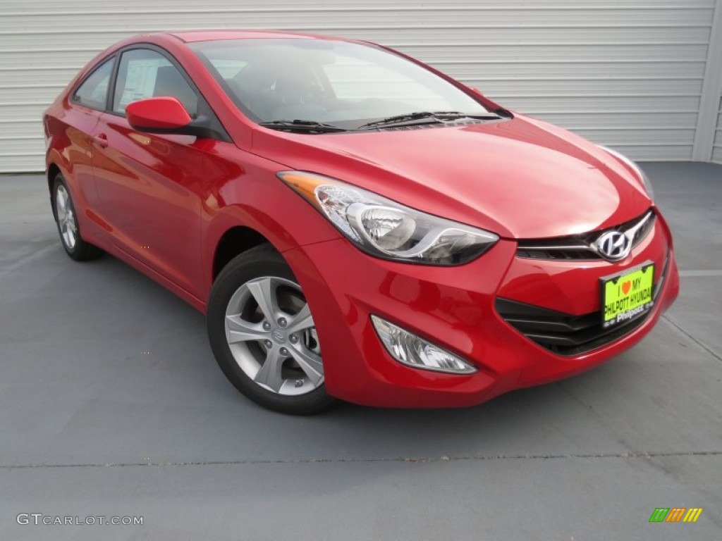 2013 Elantra Coupe GS - Volcanic Red / Black photo #1