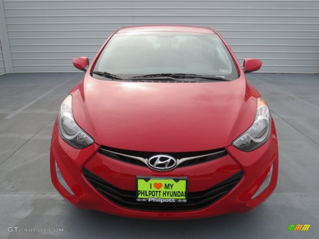 2013 Elantra Coupe GS - Volcanic Red / Black photo #7