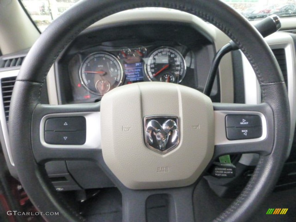 2009 Dodge Ram 1500 SLT Quad Cab 4x4 Dark Slate/Medium Graystone Steering Wheel Photo #73994133