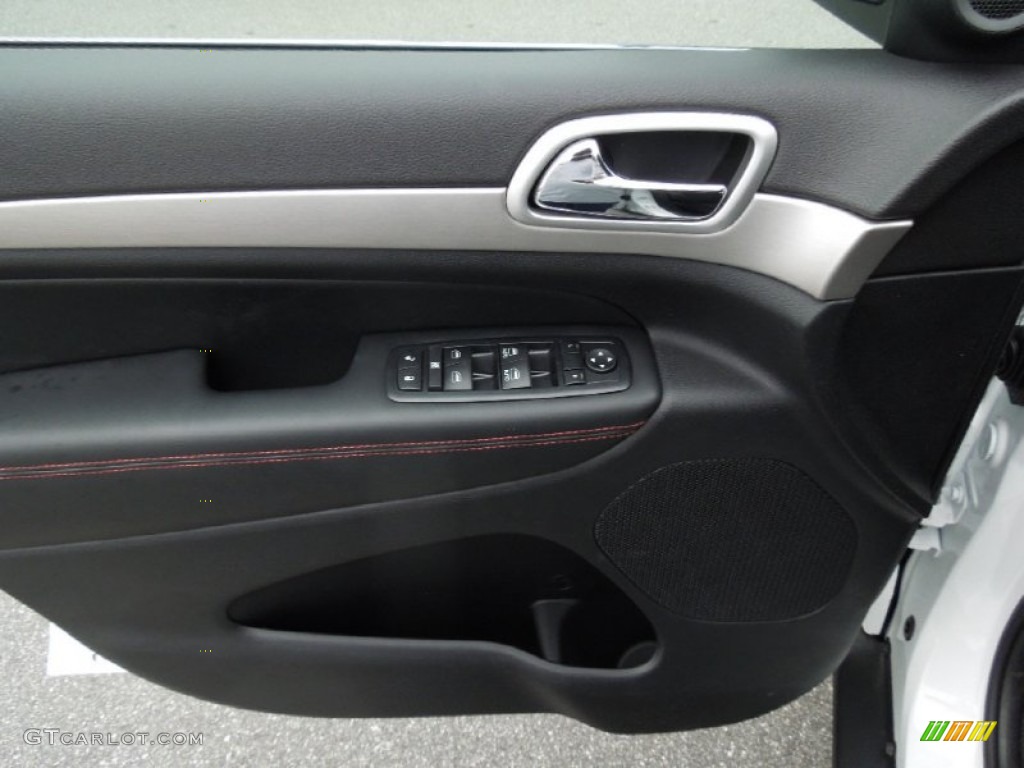 2013 Jeep Grand Cherokee Trailhawk 4x4 Trailhawk Black/Red Stitching Door Panel Photo #73994868