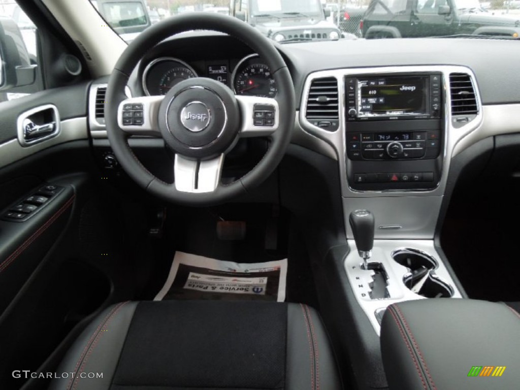 2013 Jeep Grand Cherokee Trailhawk 4x4 Trailhawk Black/Red Stitching Dashboard Photo #73995065