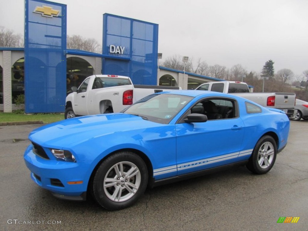 2012 Mustang V6 Coupe - Grabber Blue / Charcoal Black photo #1