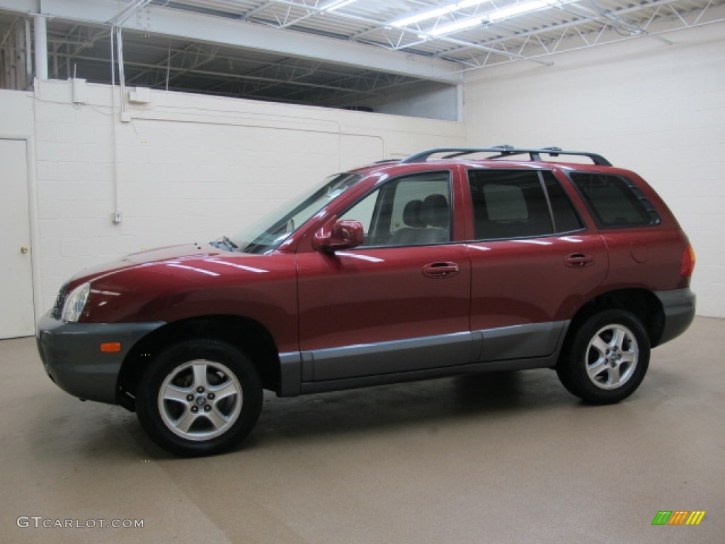 2004 Santa Fe  - Merlot Red / Gray photo #5