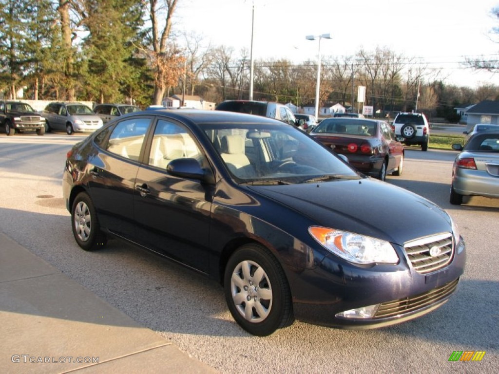 2009 Elantra SE Sedan - Regatta Blue / Gray photo #3