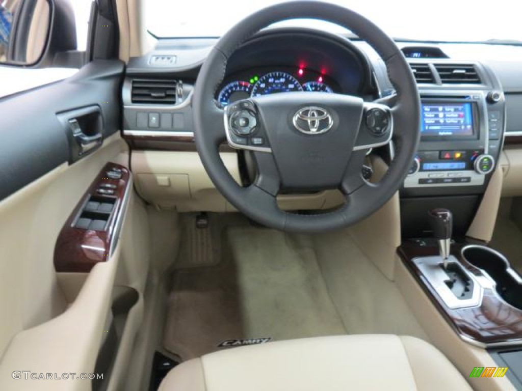 2012 Camry XLE V6 - Sandy Beach Metallic / Ivory photo #5