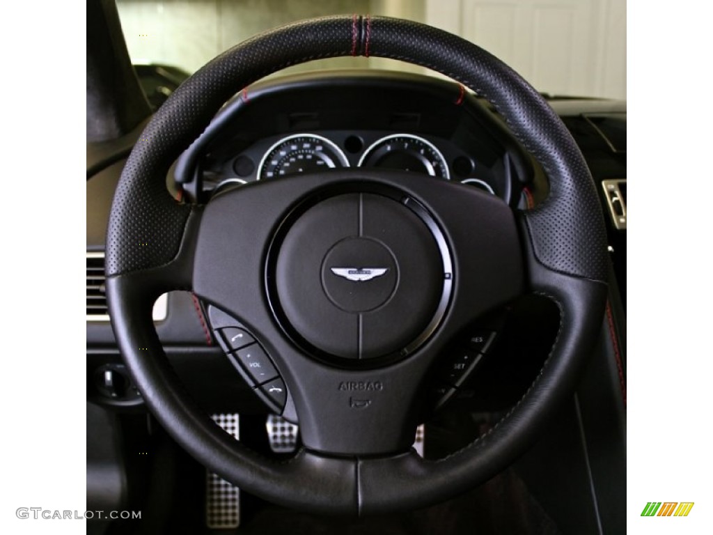 2009 Aston Martin DBS Coupe Obsidian Black Steering Wheel Photo #74002023