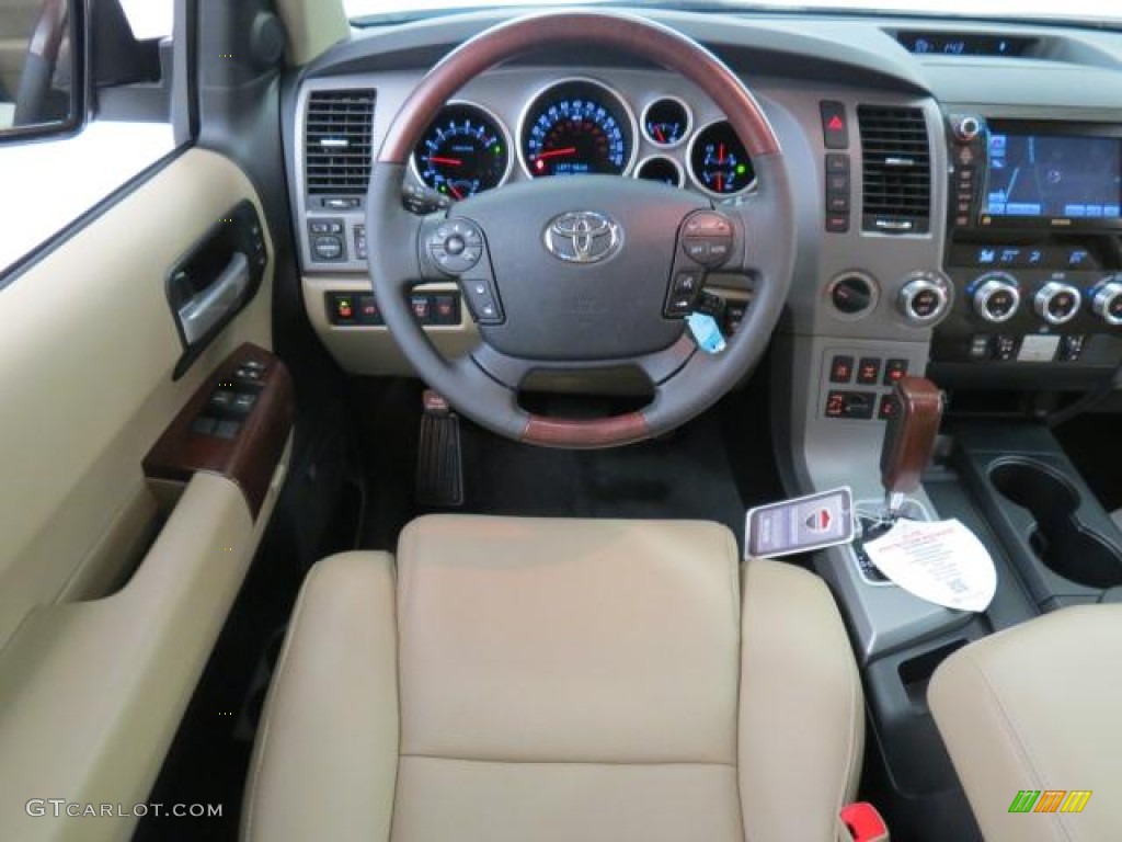 2012 Toyota Sequoia Platinum 4WD Sand Beige Dashboard Photo #74002338