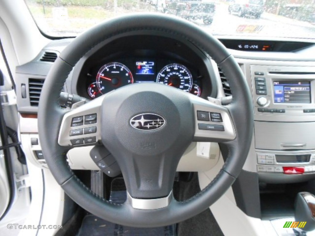 2013 Subaru Legacy 2.5i Limited Ivory Steering Wheel Photo #74003101