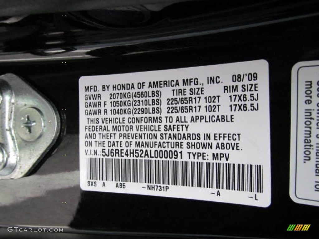 2010 CR-V EX AWD - Crystal Black Pearl / Black photo #24