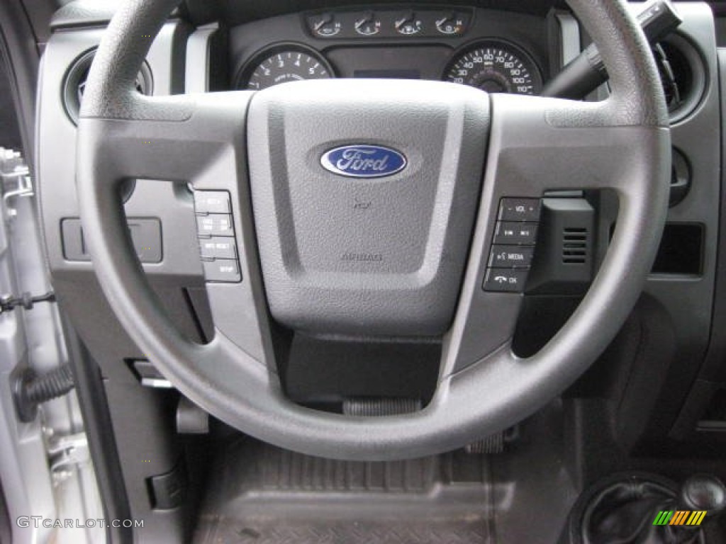 2011 Ford F150 STX SuperCab 4x4 Steel Gray Steering Wheel Photo #74004180