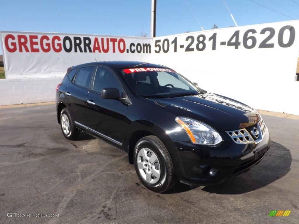 2011 Rogue S AWD - Wicked Black / Gray photo #1