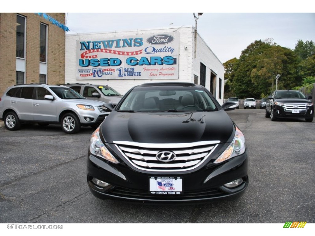 2011 Sonata Limited 2.0T - Midnight Black / Gray photo #2