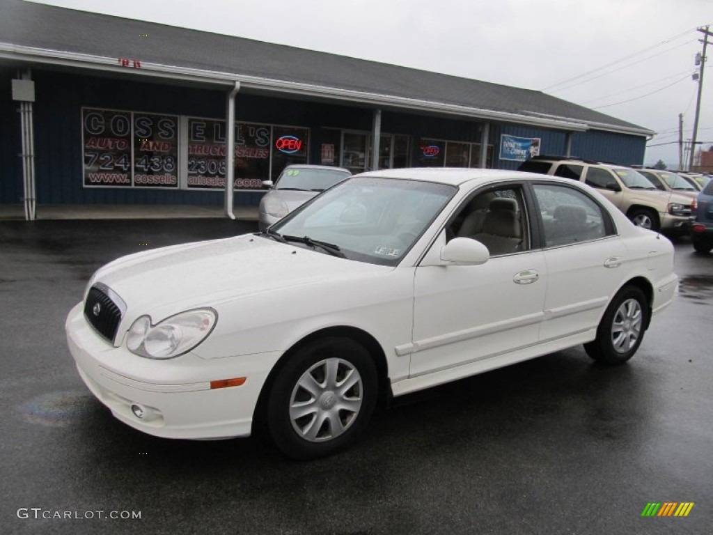 2005 Sonata GL - Powder White Pearl / Beige photo #1