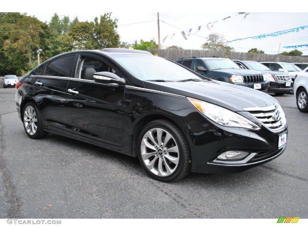 2011 Sonata Limited 2.0T - Midnight Black / Gray photo #7
