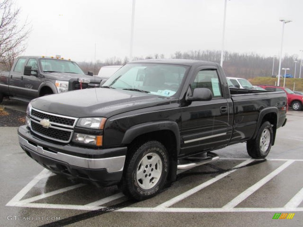 Black 2006 Chevrolet Silverado 1500 Z71 Regular Cab 4x4 Exterior Photo #74006335