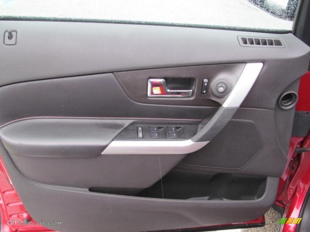 2012 Ford Edge SEL AWD Charcoal Black Door Panel Photo #74007027