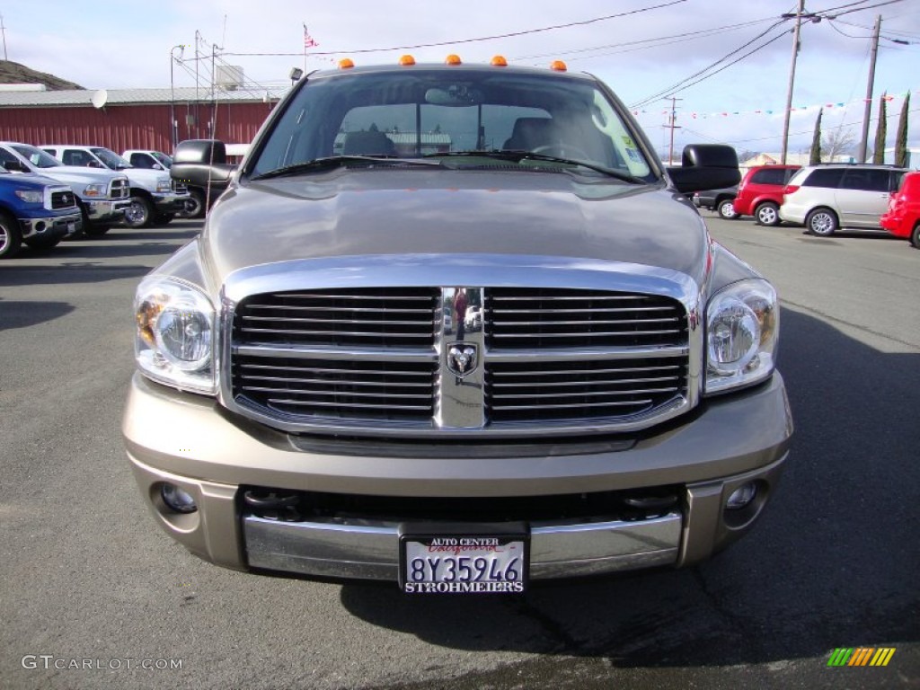 2008 Ram 3500 Laramie Quad Cab Dually - Light Khaki Metallic / Khaki photo #2