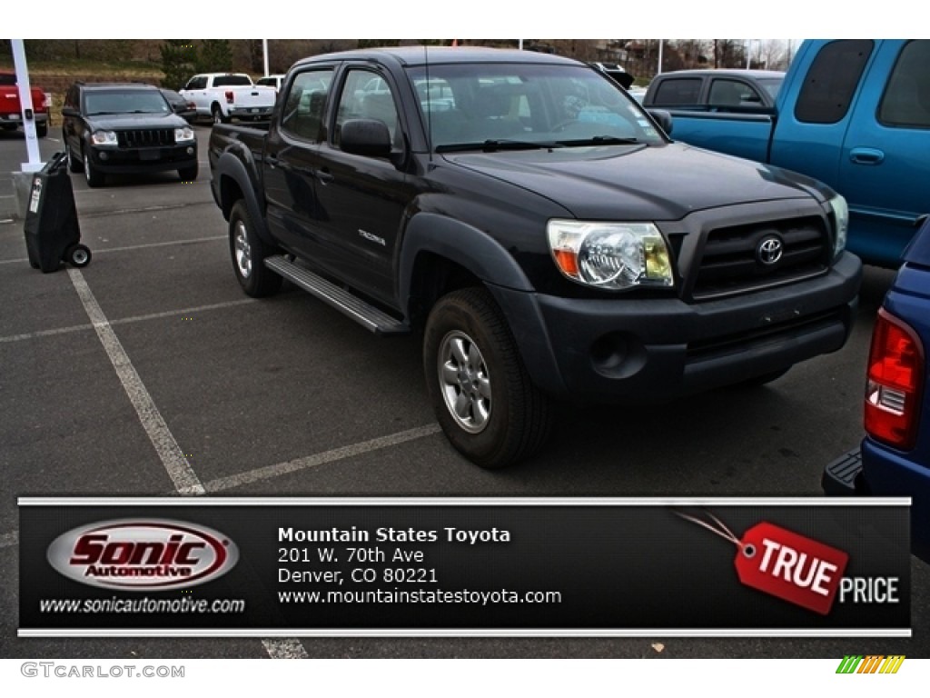 2006 Tacoma V6 PreRunner Double Cab - Black Sand Pearl / Graphite Gray photo #1