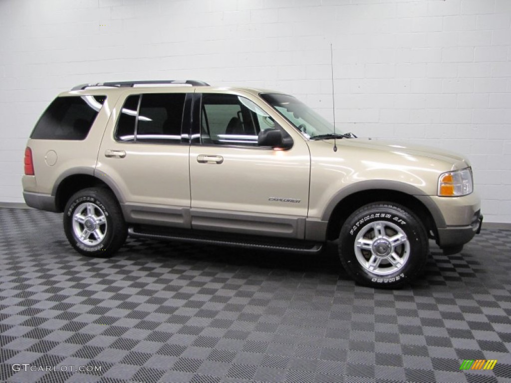 2002 Explorer XLT 4x4 - Harvest Gold Metallic / Medium Parchment photo #8