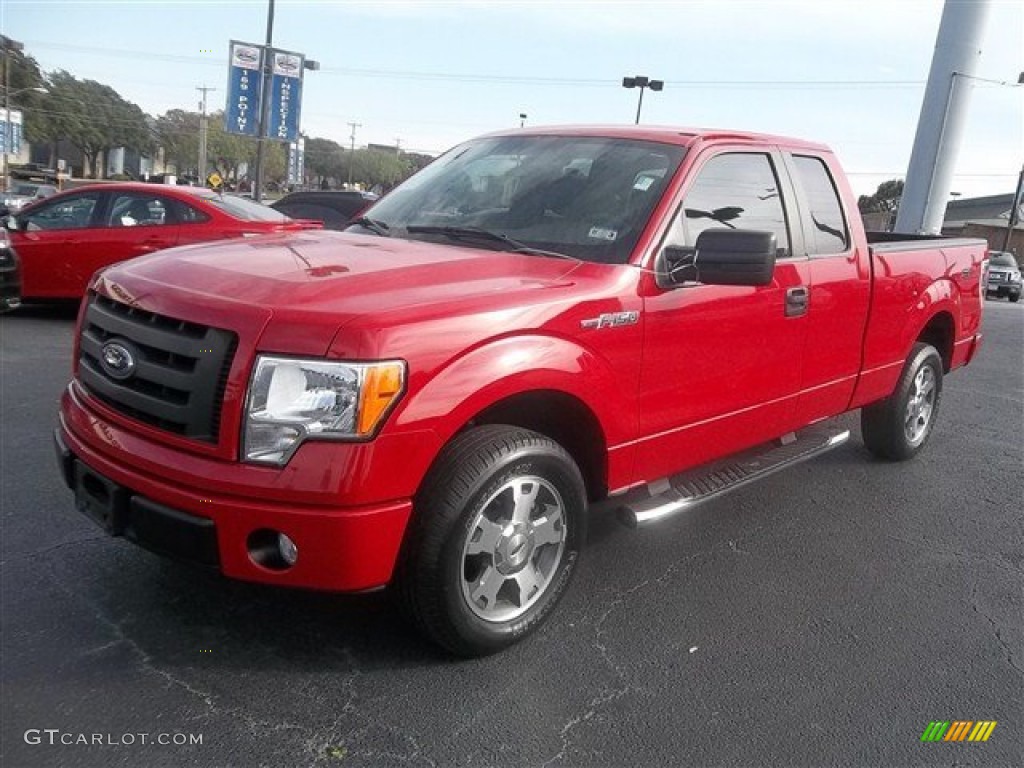 2010 F150 STX SuperCab - Vermillion Red / Medium Stone photo #7