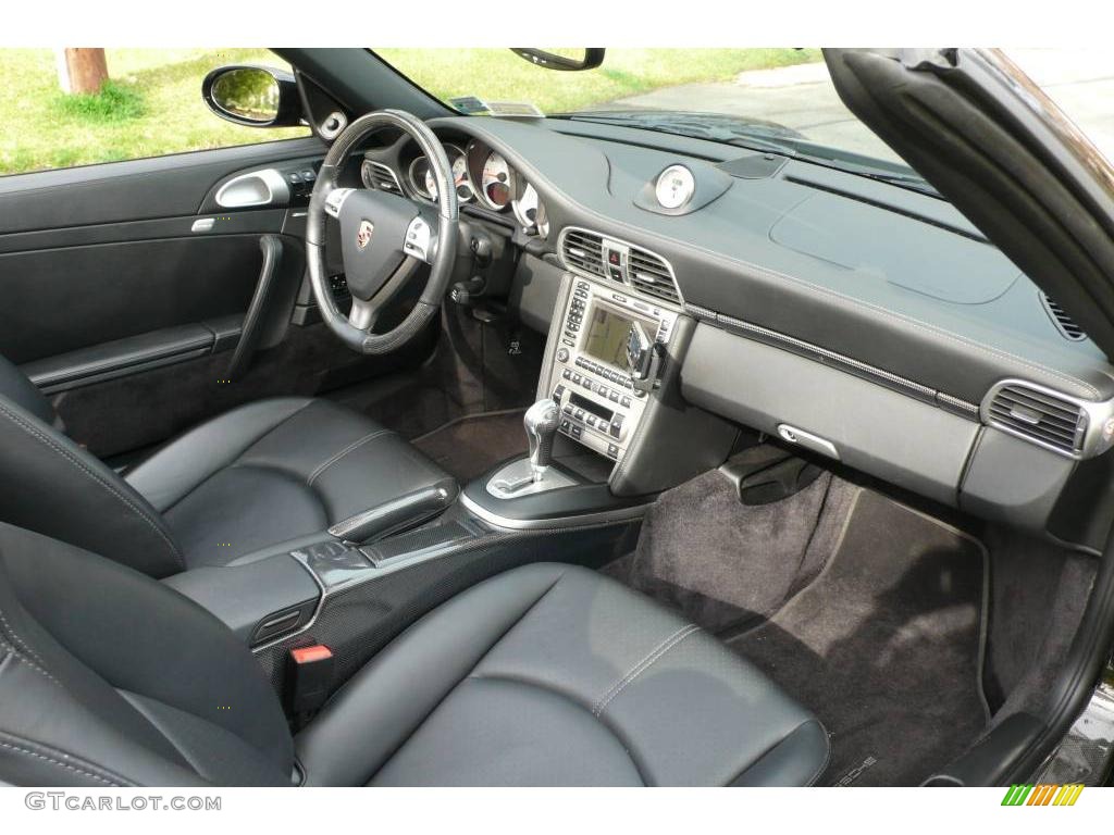 2008 911 Turbo Cabriolet - Basalt Black Metallic / Black photo #14