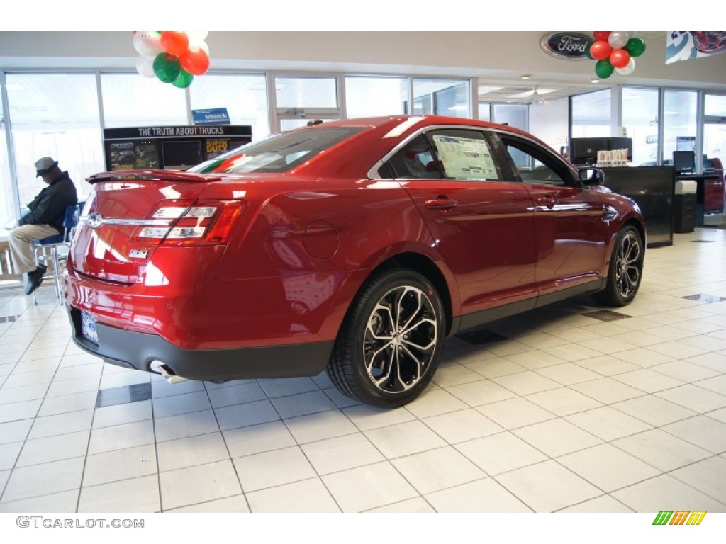 2013 Taurus SHO AWD - Ruby Red Metallic / SHO Charcoal Black/Mayan Gray Miko Suede photo #3