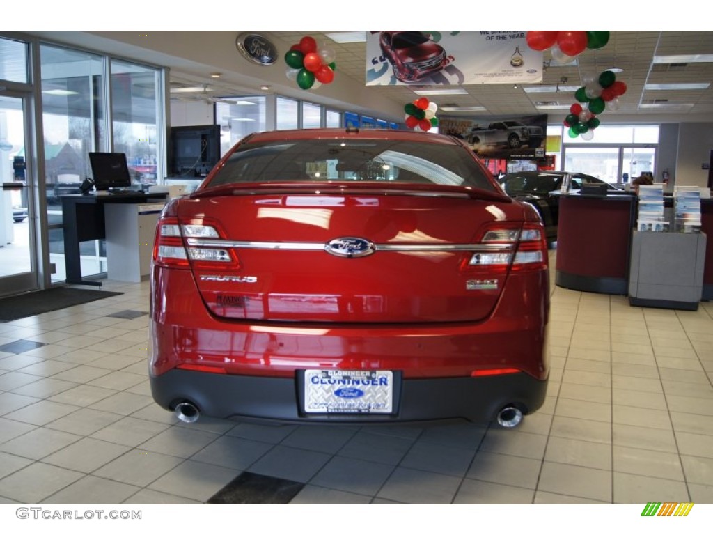 2013 Taurus SHO AWD - Ruby Red Metallic / SHO Charcoal Black/Mayan Gray Miko Suede photo #4