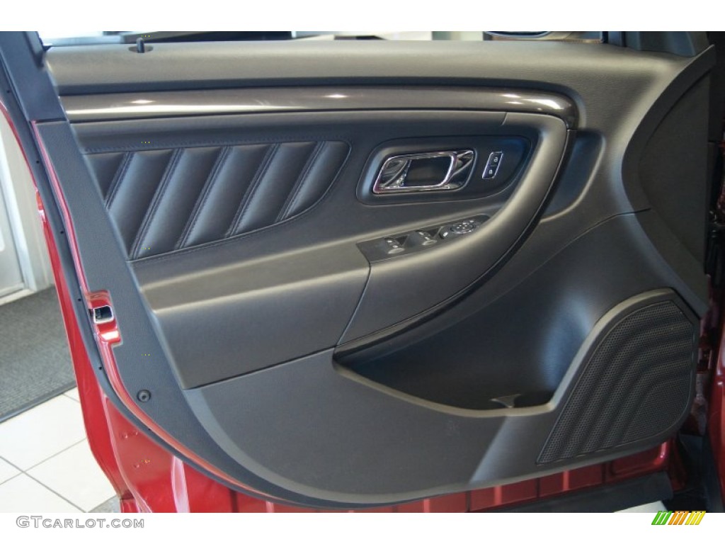 2013 Ford Taurus SHO AWD SHO Charcoal Black/Mayan Gray Miko Suede Door Panel Photo #74012583
