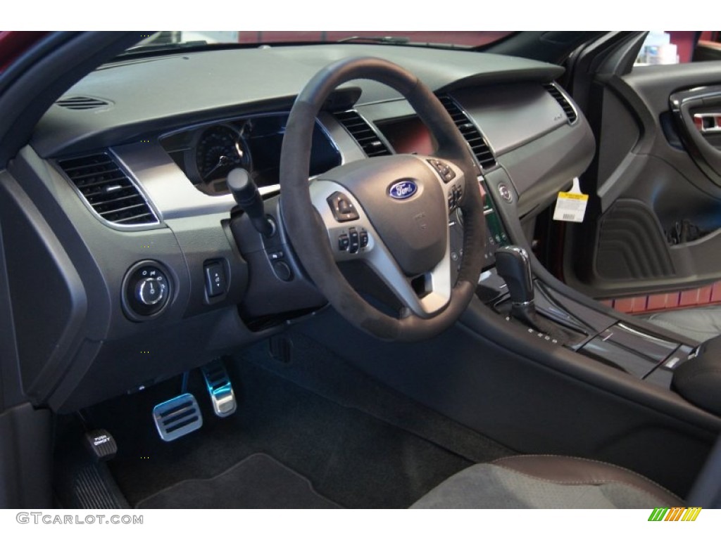2013 Ford Taurus SHO AWD SHO Charcoal Black/Mayan Gray Miko Suede Dashboard Photo #74012640