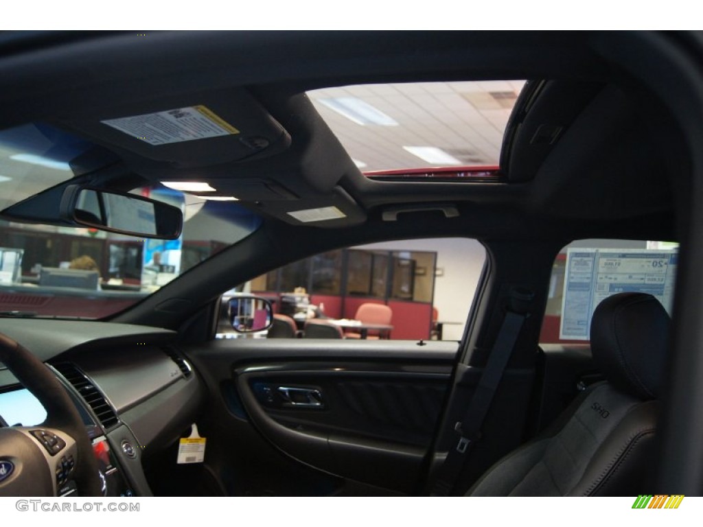 2013 Taurus SHO AWD - Ruby Red Metallic / SHO Charcoal Black/Mayan Gray Miko Suede photo #30